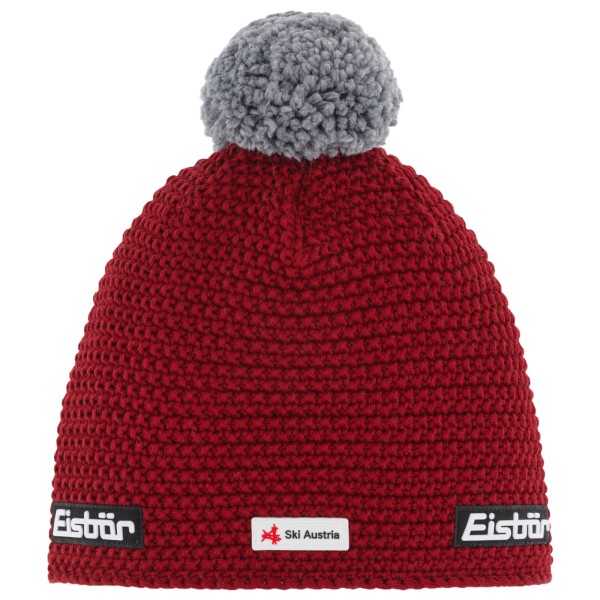 Eisbär - Jamie Pompon Ska - Mütze Gr One Size rot von Eisbär