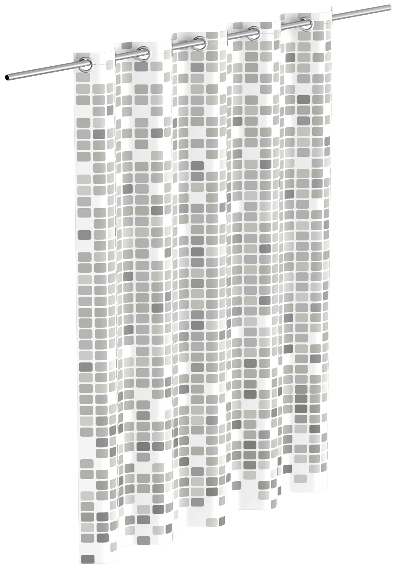 Eisl Duschvorhang »Mosaik GRAU«, waschbarer Antischimmel Vorhang (Höhe 200 cm), graues Mosaik-Design von Eisl