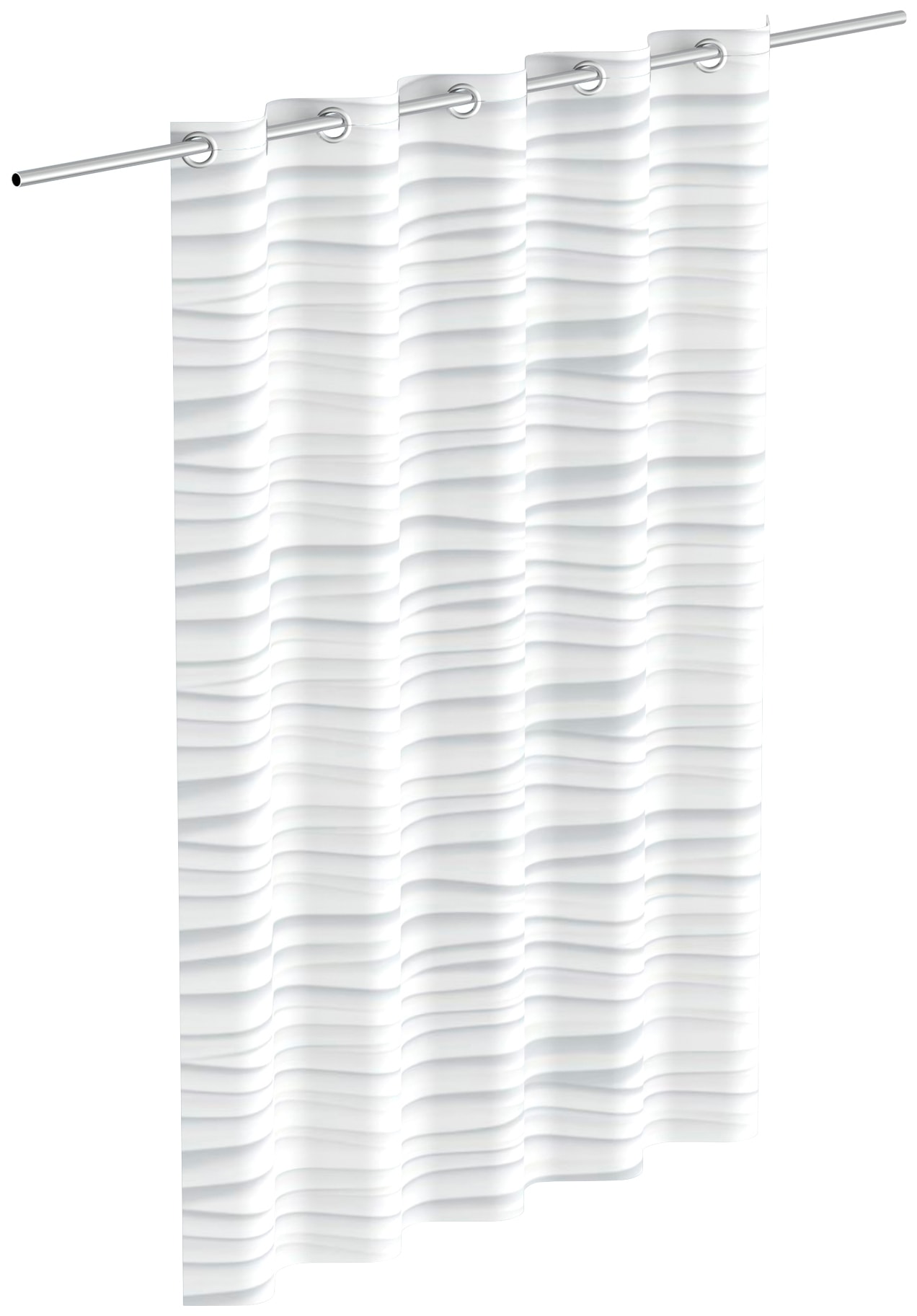 Eisl Duschvorhang »White Wave«, waschbarer Antischimmel Textil Vorhang (Höhe 200 cm) von Eisl