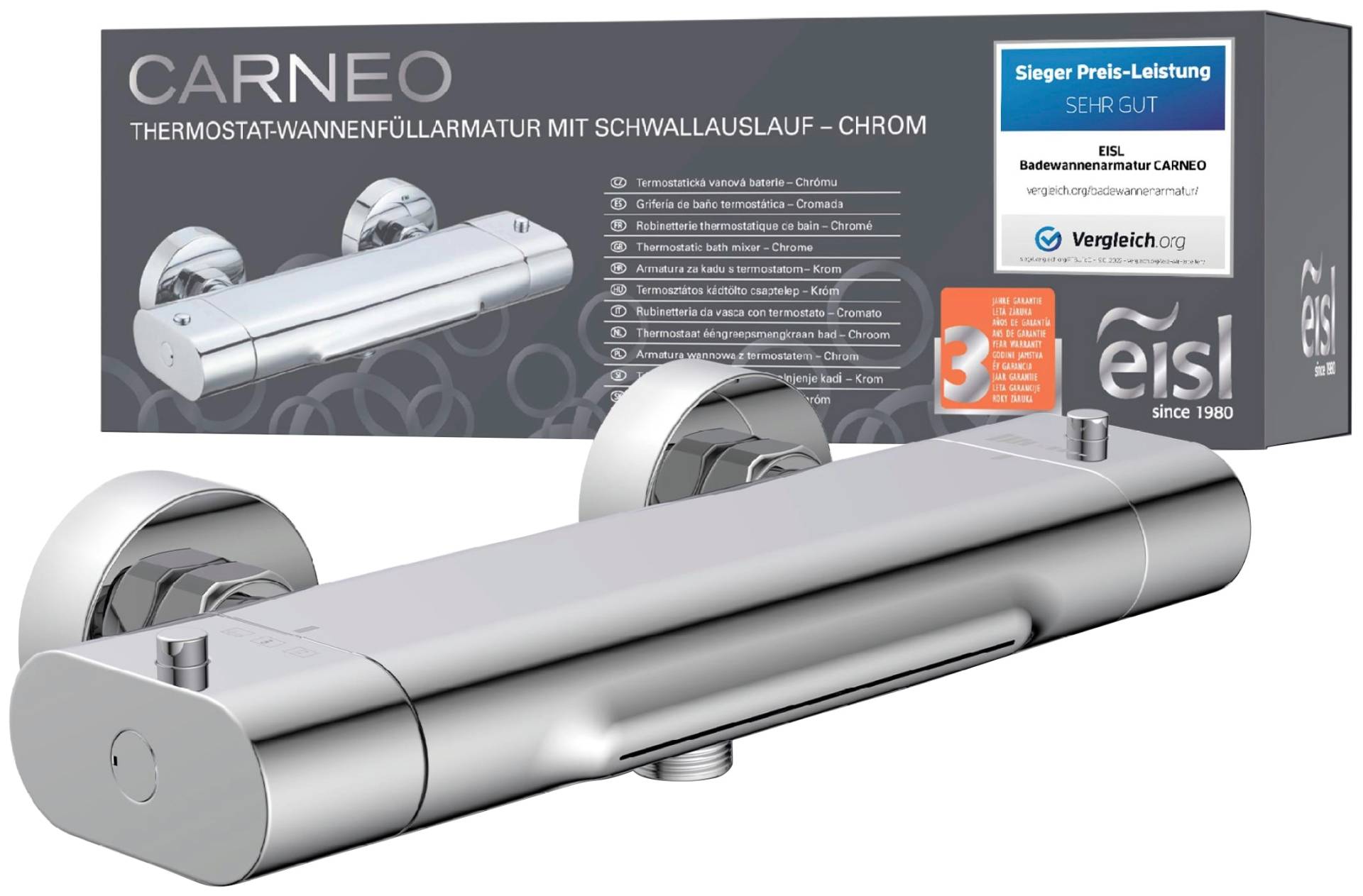 Eisl Wannenthermostat »CARNEO«, Schwallauslauf, Eco-Stopp-Funktion, Sicherheitssperre von Eisl