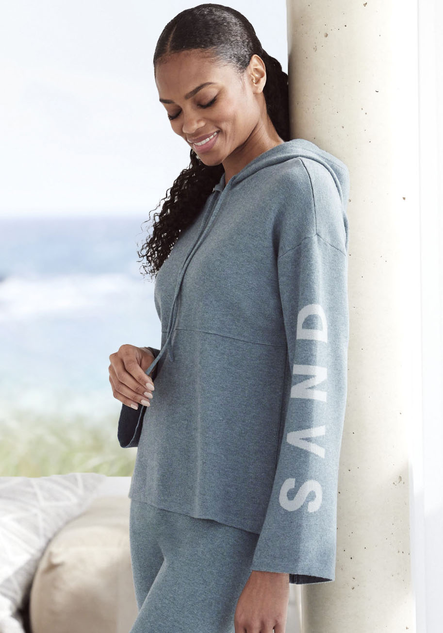 Elbsand Hoodie, Strickpullover mit eingestricktem Logo, Loungewear von Elbsand