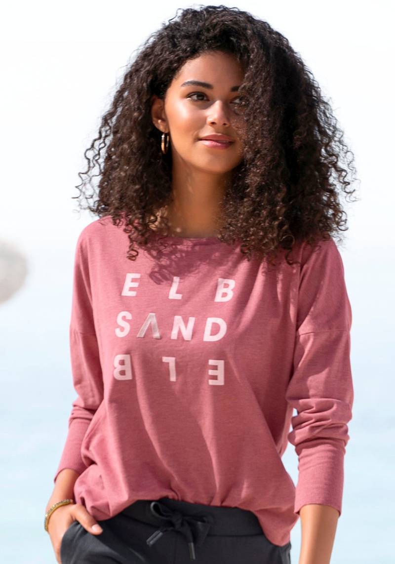 Elbsand Longsleeve »Ingrun«, mit Logodruck vorne, Langarmshirt aus Baumwoll-Mix, sportlich-casual von Elbsand