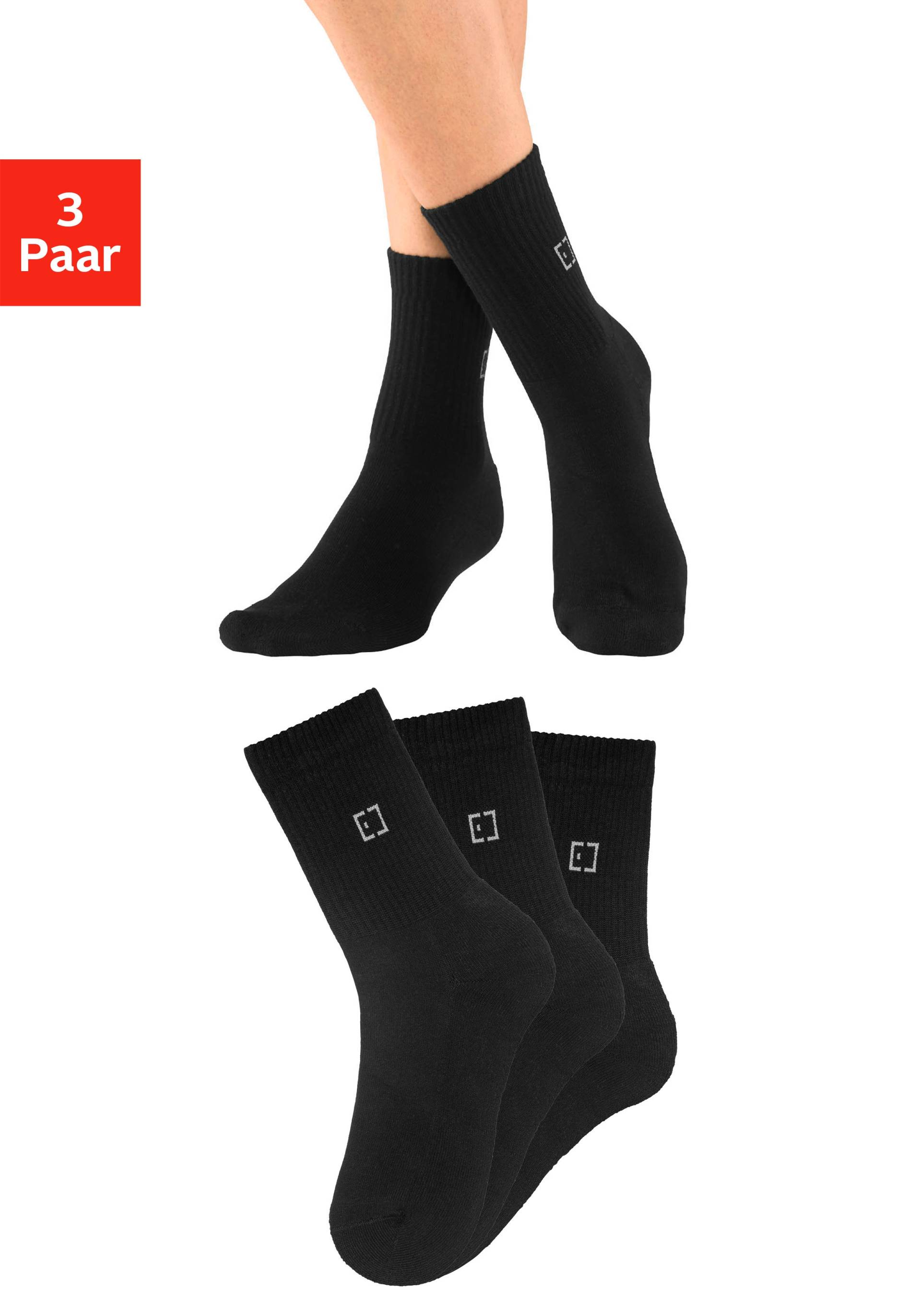 Elbsand Socken, (Packung, 3 Paar), mit Frottee und eingestricktem Markenlogo von Elbsand