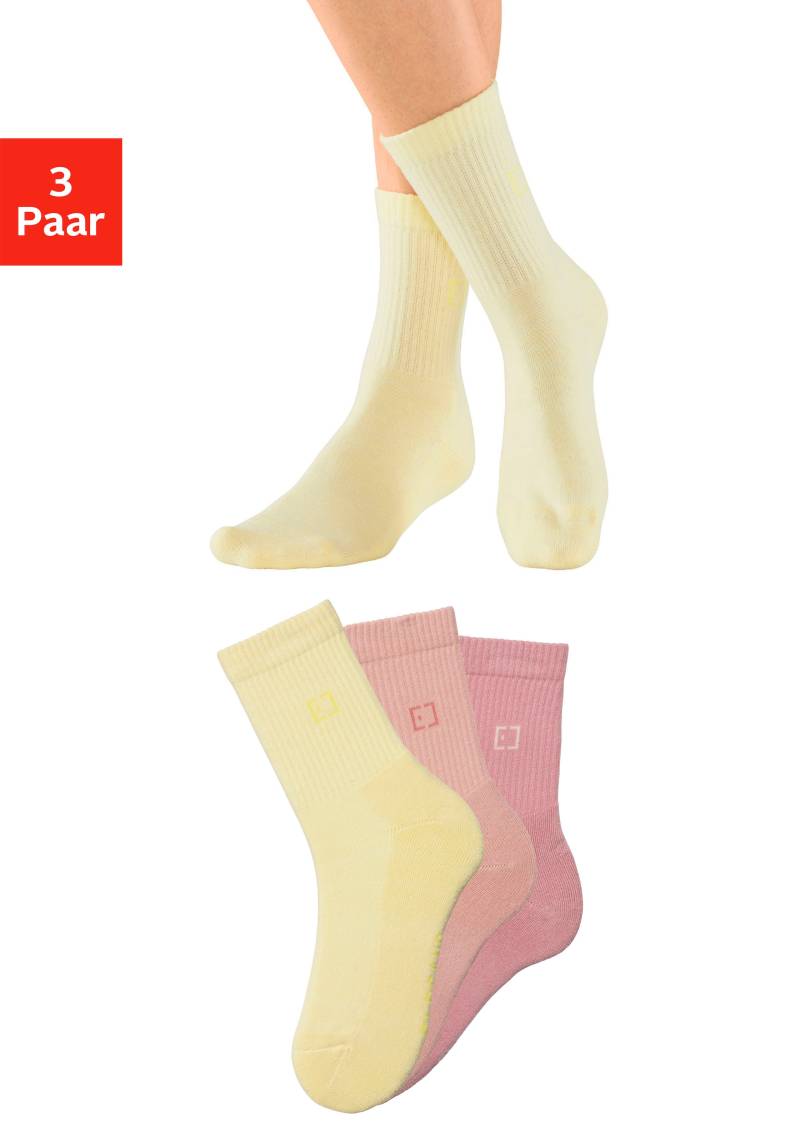 Elbsand Socken, (Packung, 3 Paar), mit Frottee und eingestricktem Markenlogo von Elbsand