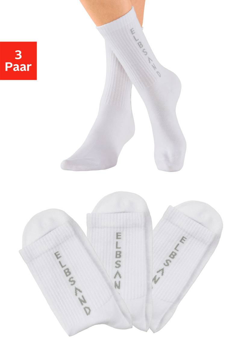 Elbsand Socken, (Packung, 3 Paar), mit eingestricktem Schriftzug von Elbsand