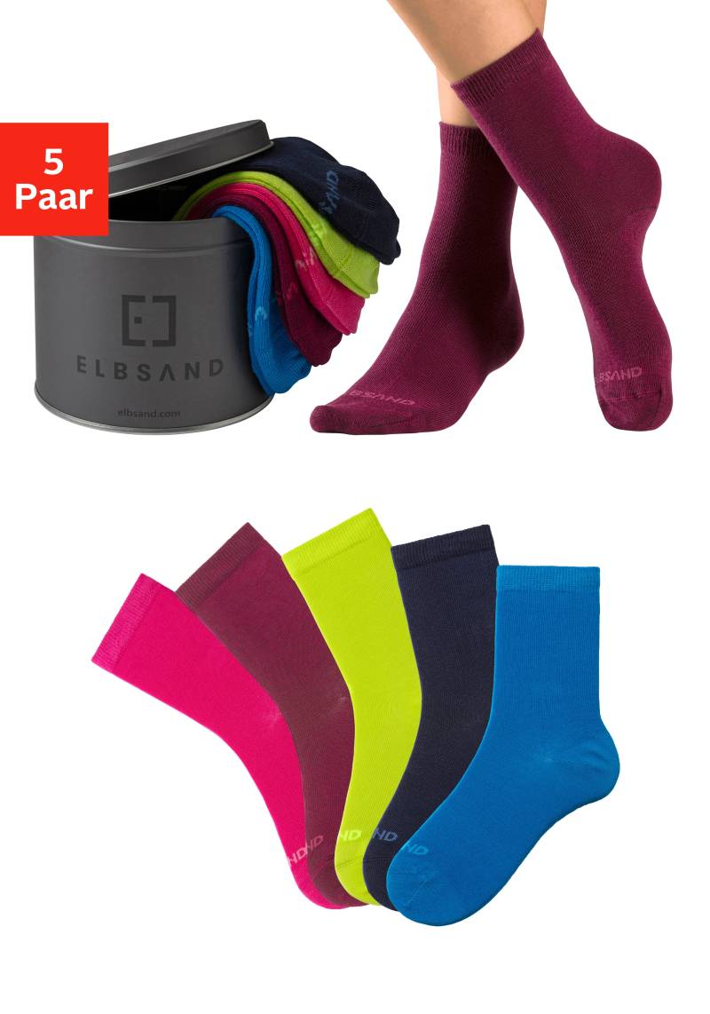 Elbsand Socken, (Dose, 5 Paar), verpackt in praktischer Metalldose von Elbsand