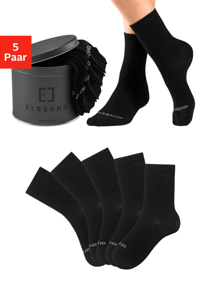 Elbsand Socken, (Dose, 5 Paar), verpackt in praktischer Metalldose von Elbsand