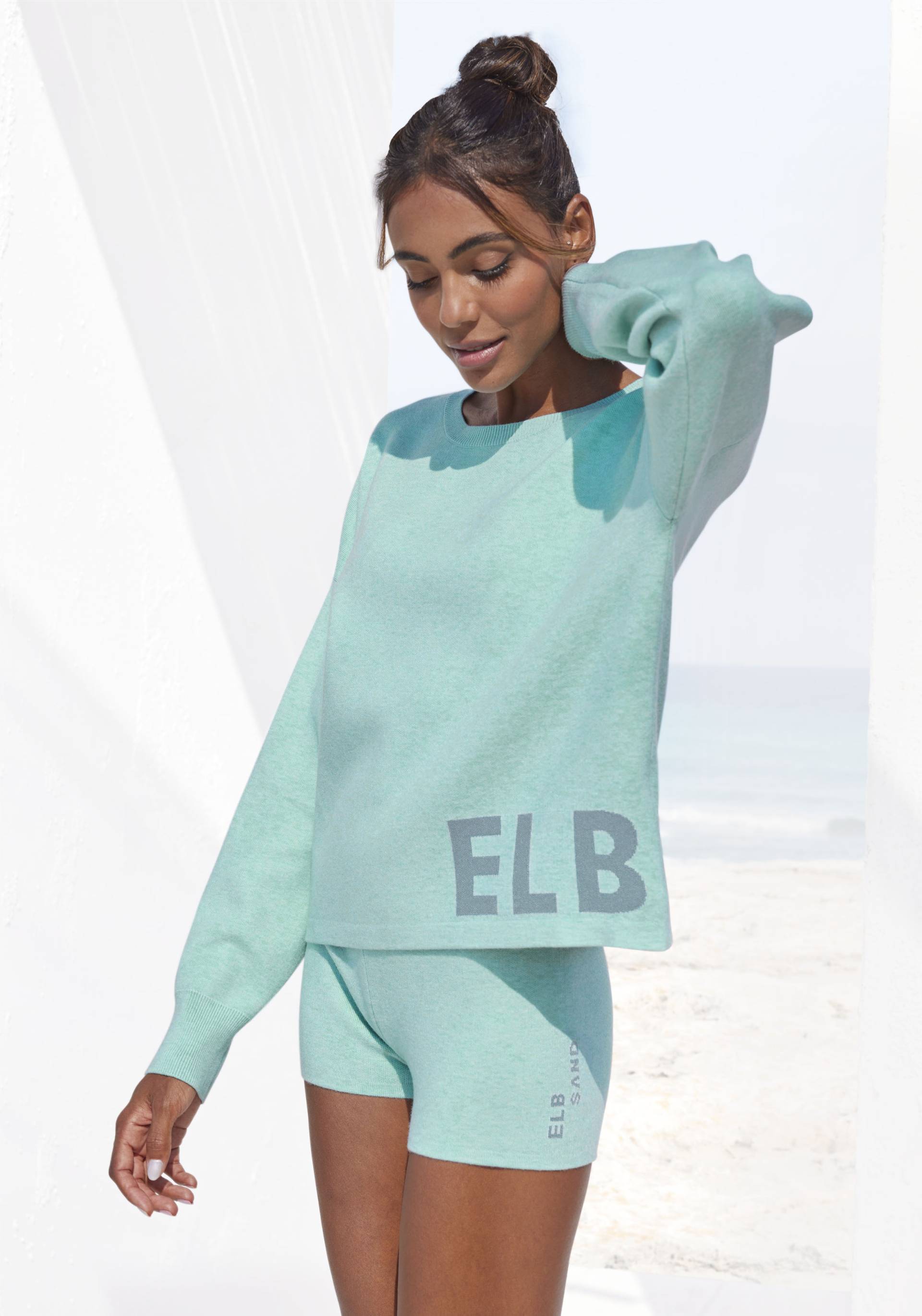 Elbsand Strickpullover »-Loungesweatshirt«, mit eingestricktem Logo von Elbsand