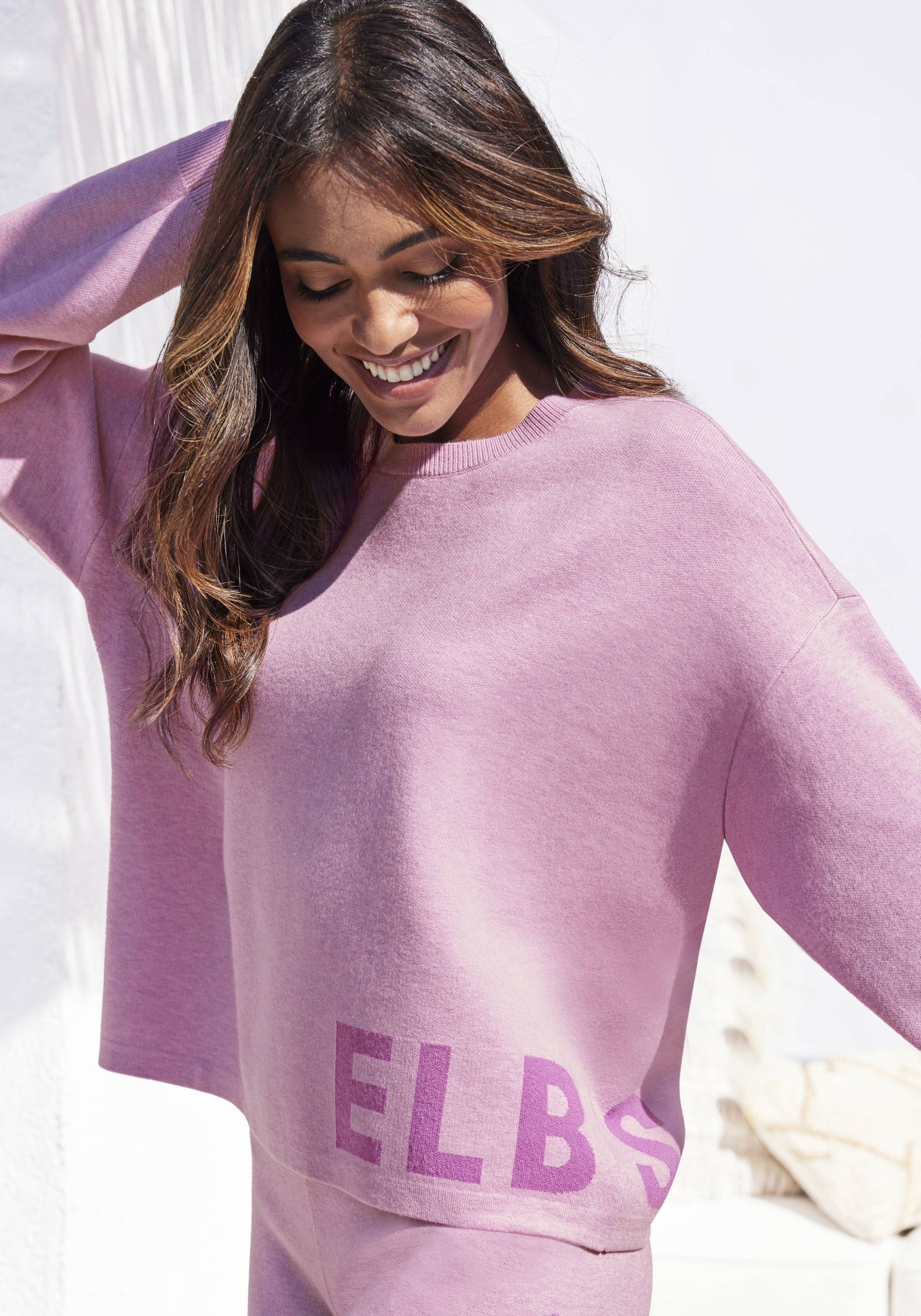 Elbsand Strickpullover, aus hochwertigem Strick mit eingestricktem Logo, Loungewear Elbsand Strickpullover, aus hochwertigem Strick mit eingestricktem Logo, Loungewear von Elbsand