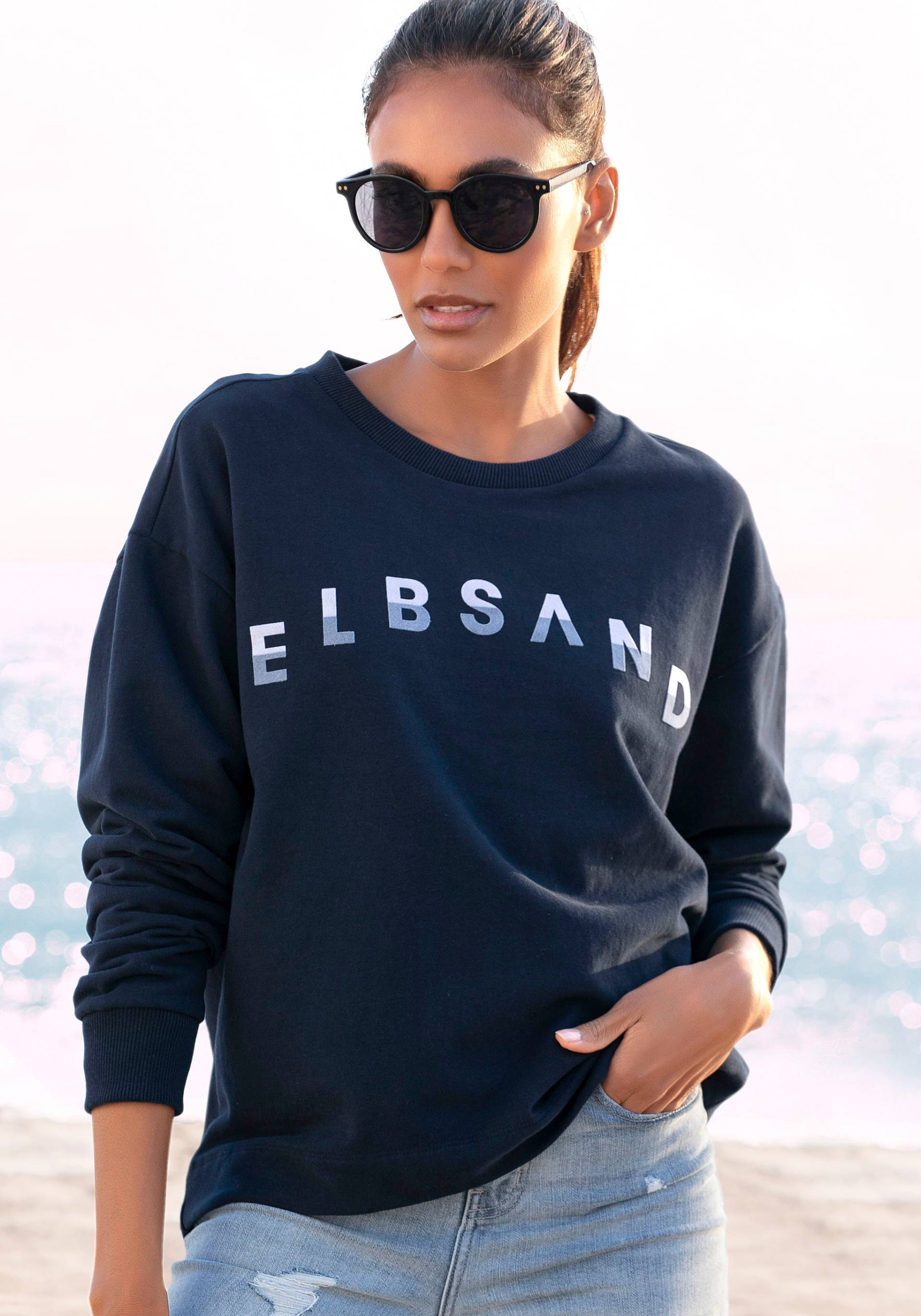 Elbsand Sweatshirt »Sontje«, mit Flockprint vorne, sportlich-casual von Elbsand