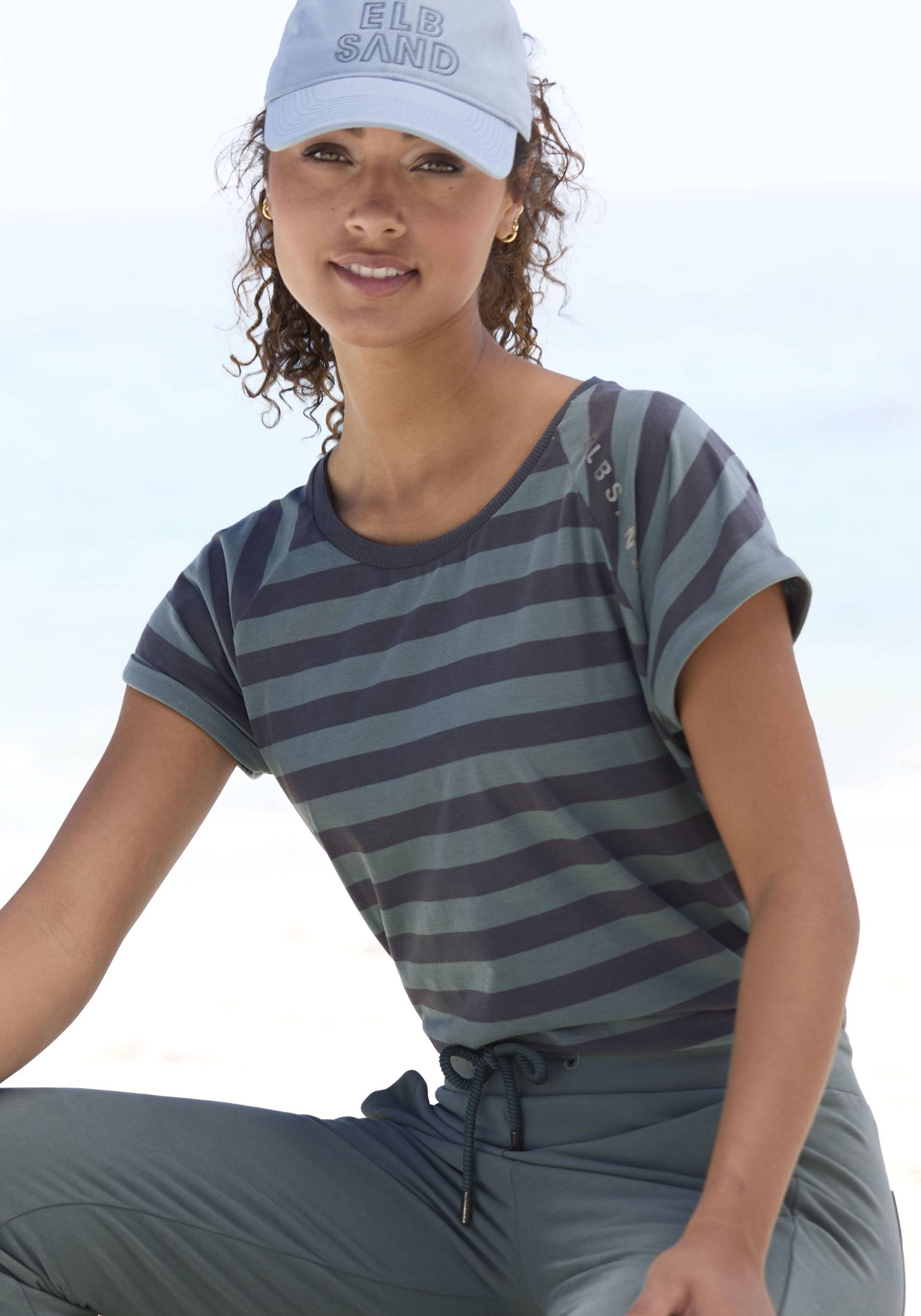 Elbsand T-Shirt »Calisa«, mit Streifenmuster, sportliches Kurzarmshirt aus Baumwoll-Mix Elbsand T-Shirt »Calisa«, mit Streifenmuster, sportliches Kurzarmshirt aus Baumwoll-Mix von Elbsand