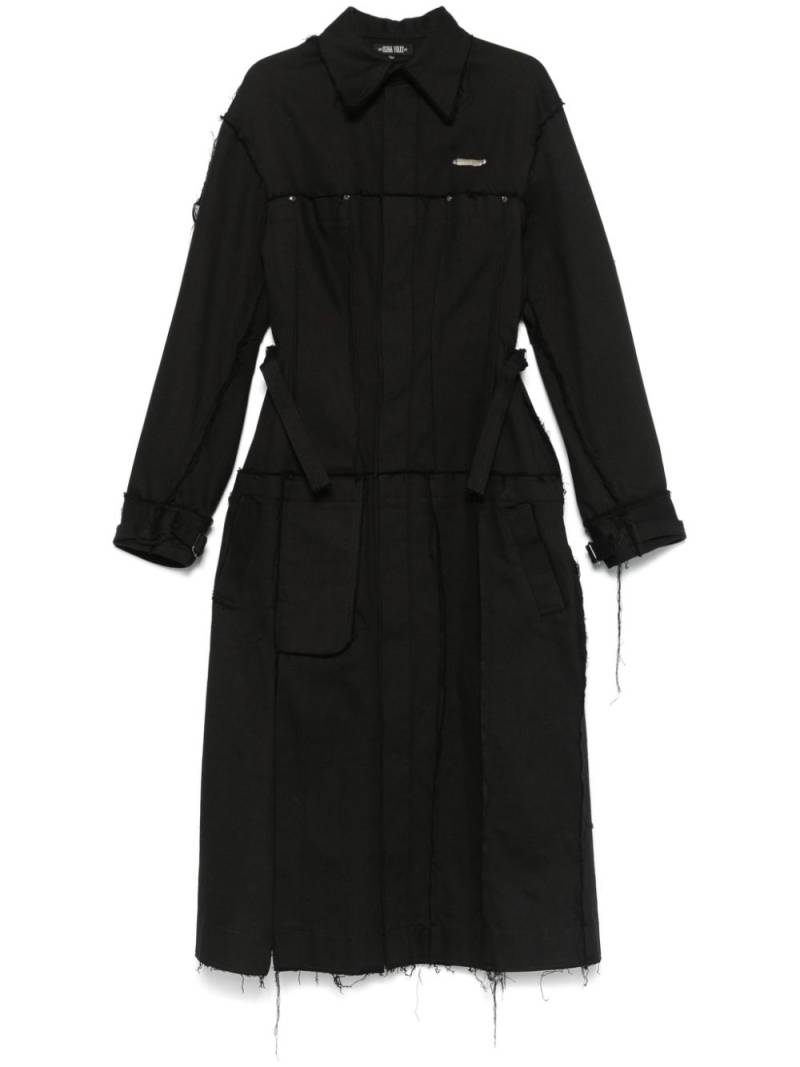 Elena Velez darted denim trench coat - Black von Elena Velez