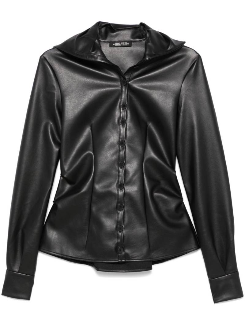 Elena Velez faux-leather shirt - Black von Elena Velez