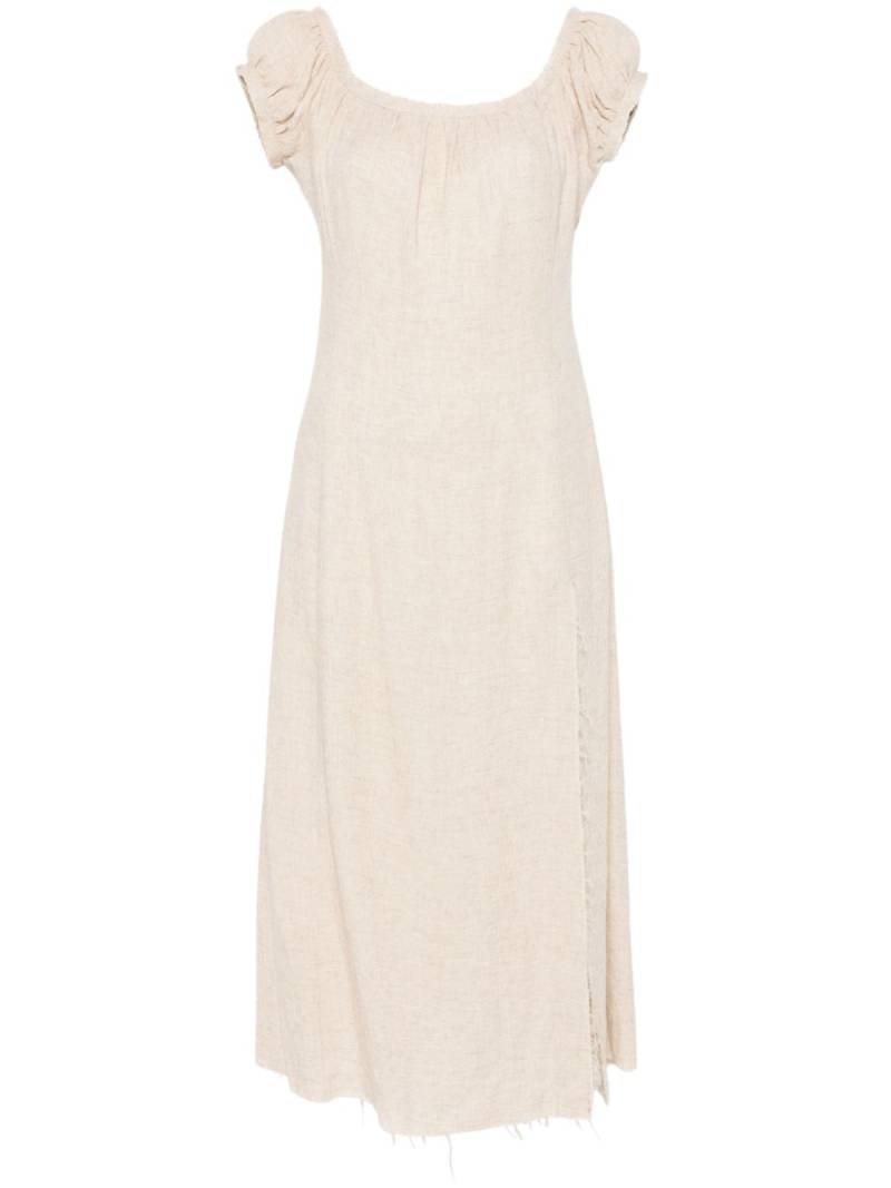 Elena Velez frayed midi dress - Neutrals von Elena Velez