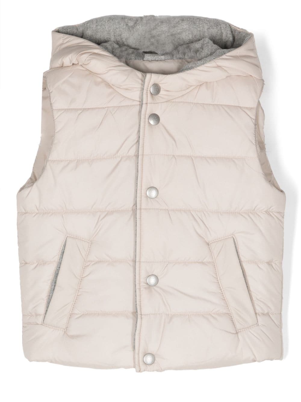 Eleventy Kids padded hooded gilet - Neutrals von Eleventy Kids