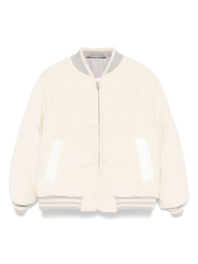 Eleventy Kids corduroy bomber jacket - Neutrals von Eleventy Kids