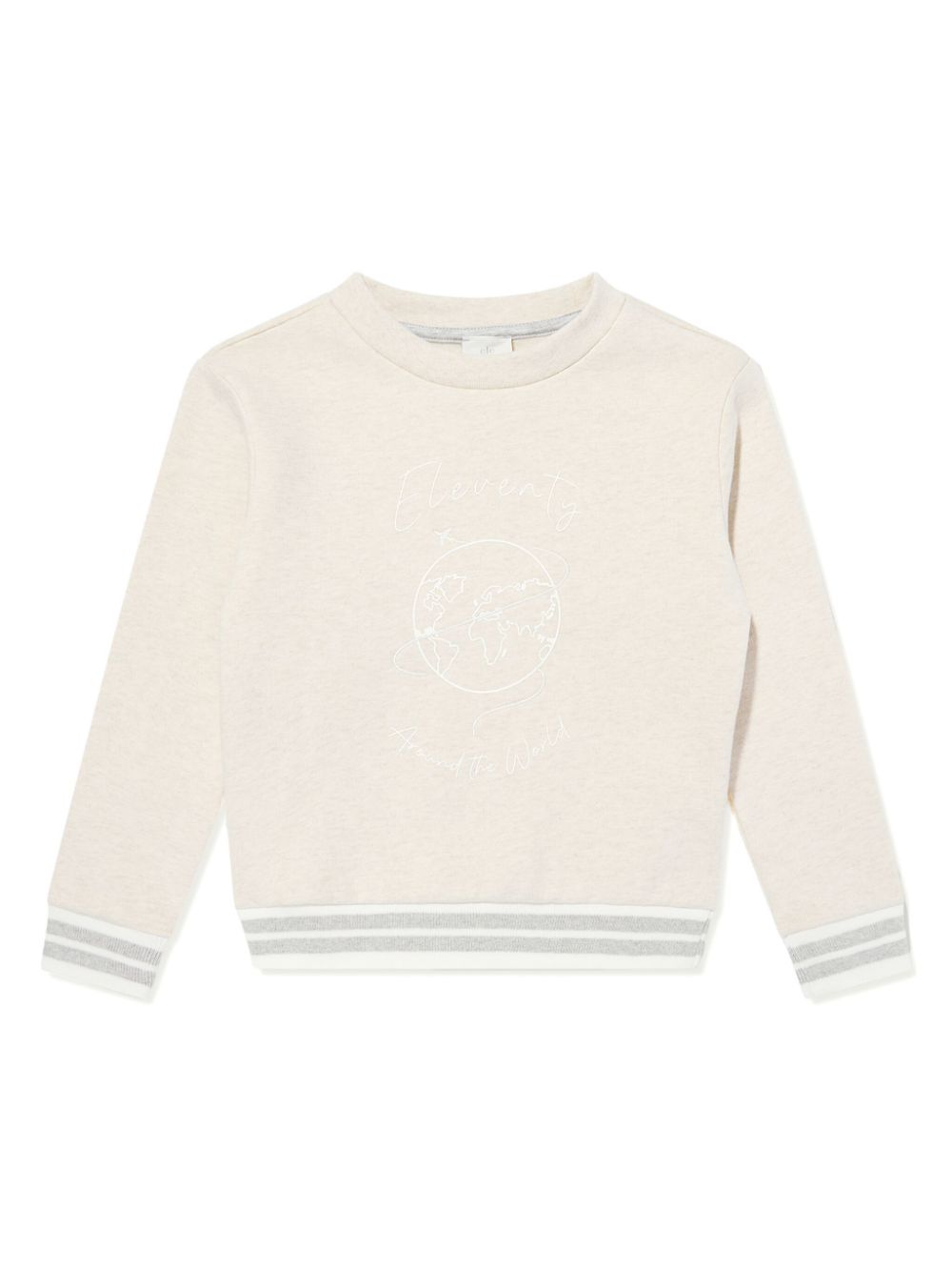 Eleventy Kids embroidered logo sweater - Neutrals von Eleventy Kids