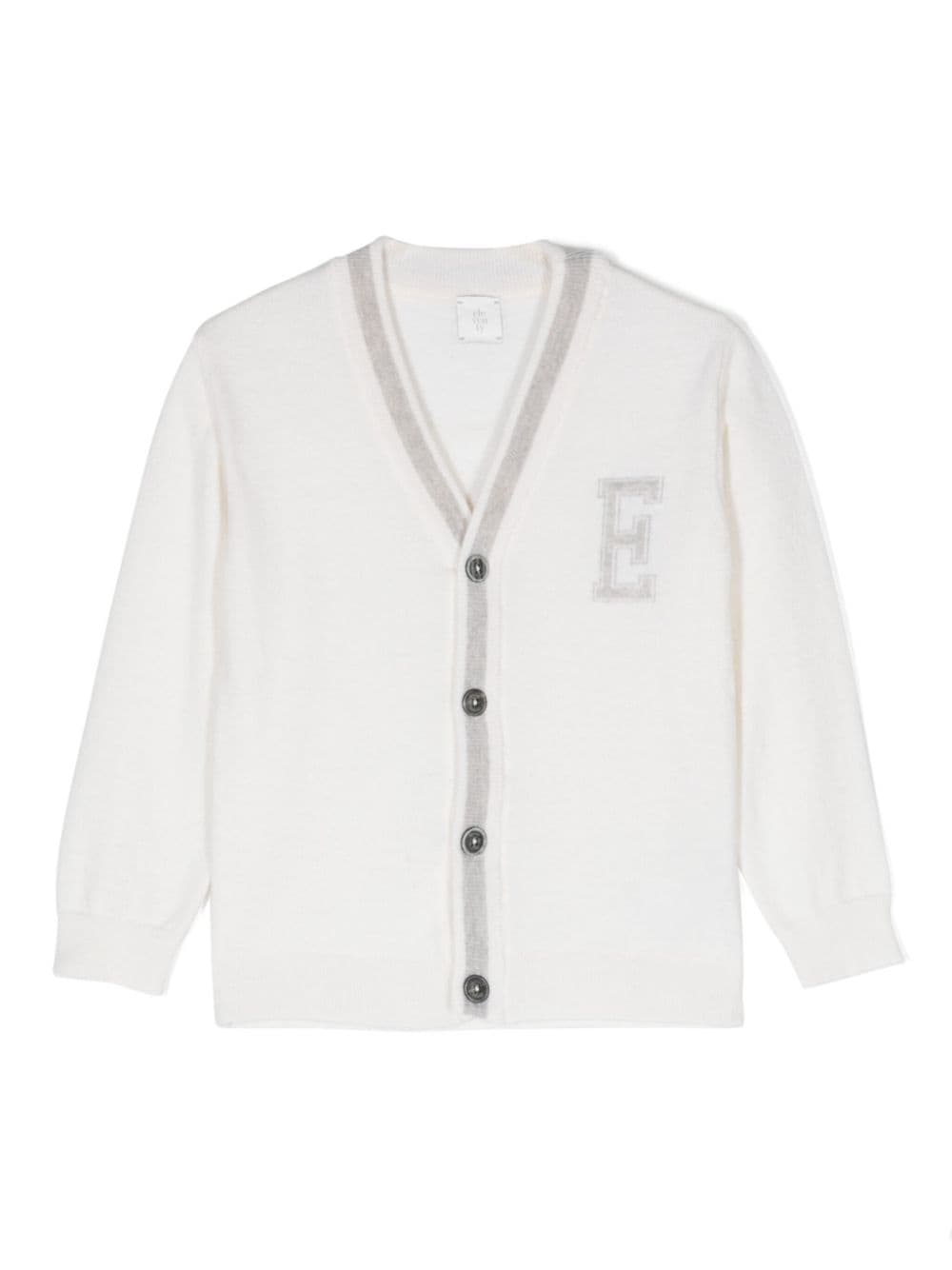 Eleventy Kids intarsia-knit stripe-detail cardigan - White von Eleventy Kids