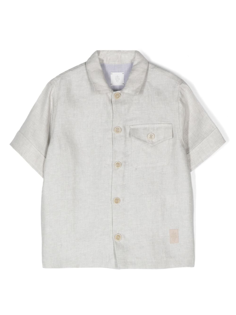 Eleventy Kids interlock-twill linen shirt - Grey von Eleventy Kids