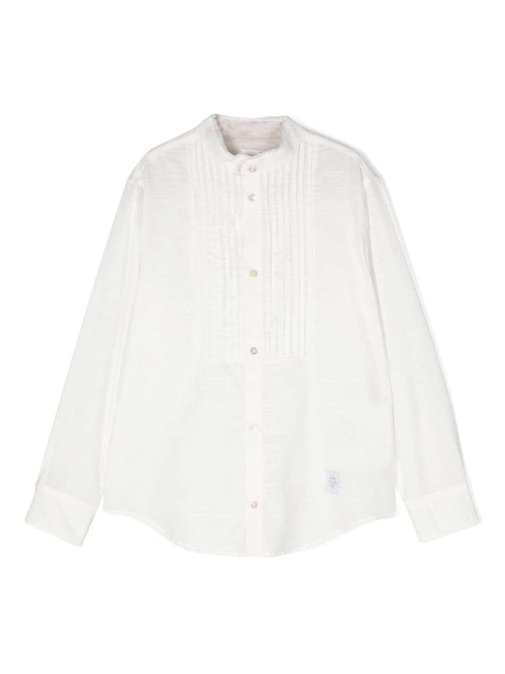 Eleventy Kids linen sheer plissé shirt - White von Eleventy Kids