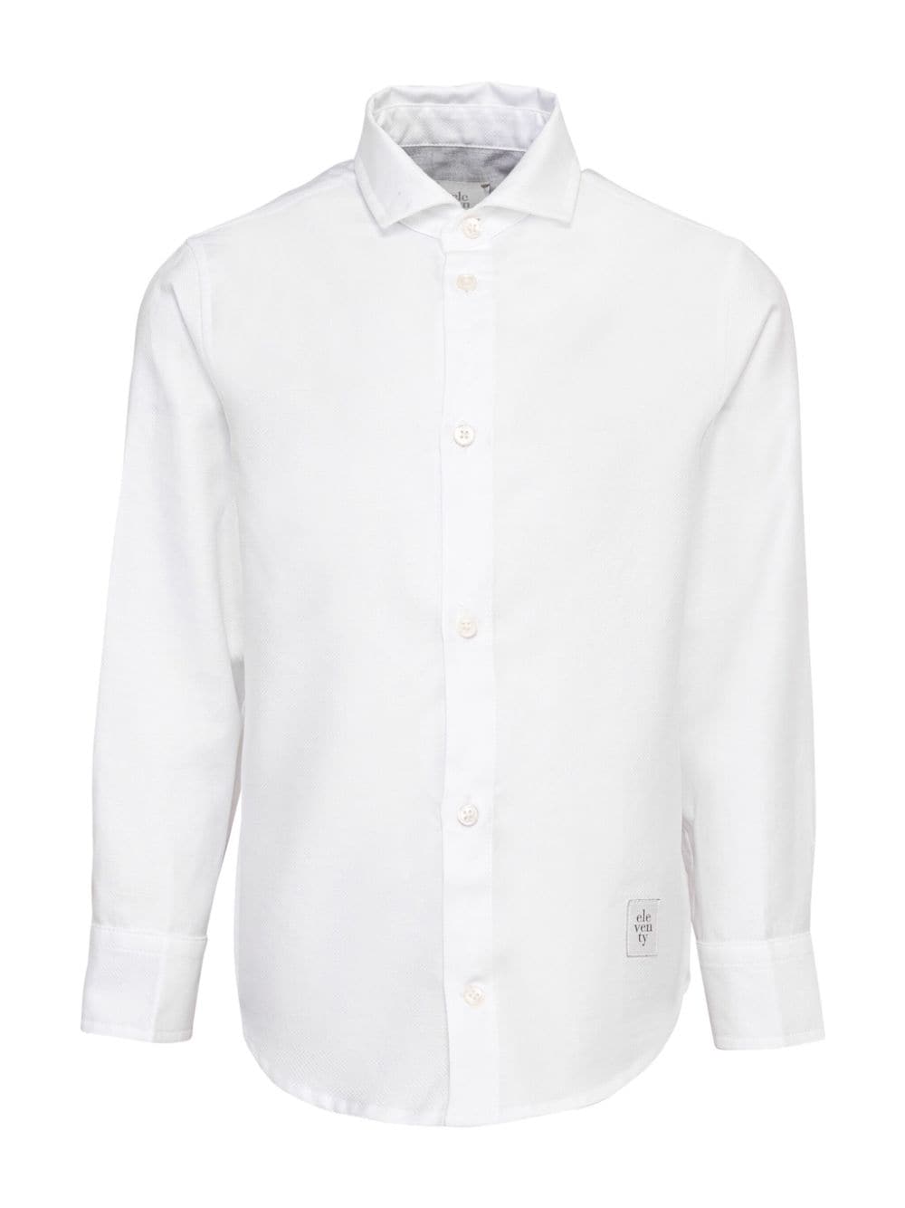 Eleventy Kids logo-appliqué cotton shirt - White von Eleventy Kids