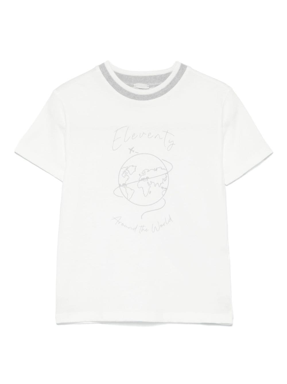 Eleventy Kids logo-print T-shirt - Neutrals von Eleventy Kids