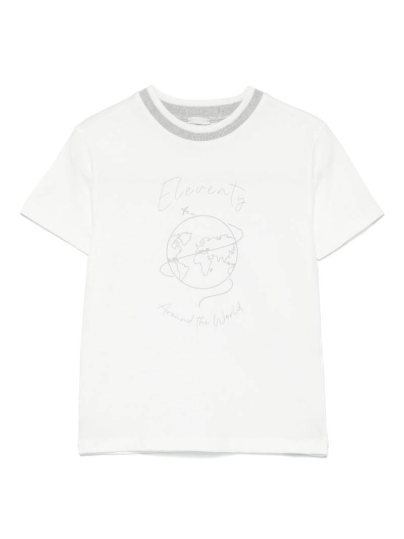 Eleventy Kids logo-print T-shirt - Neutrals von Eleventy Kids