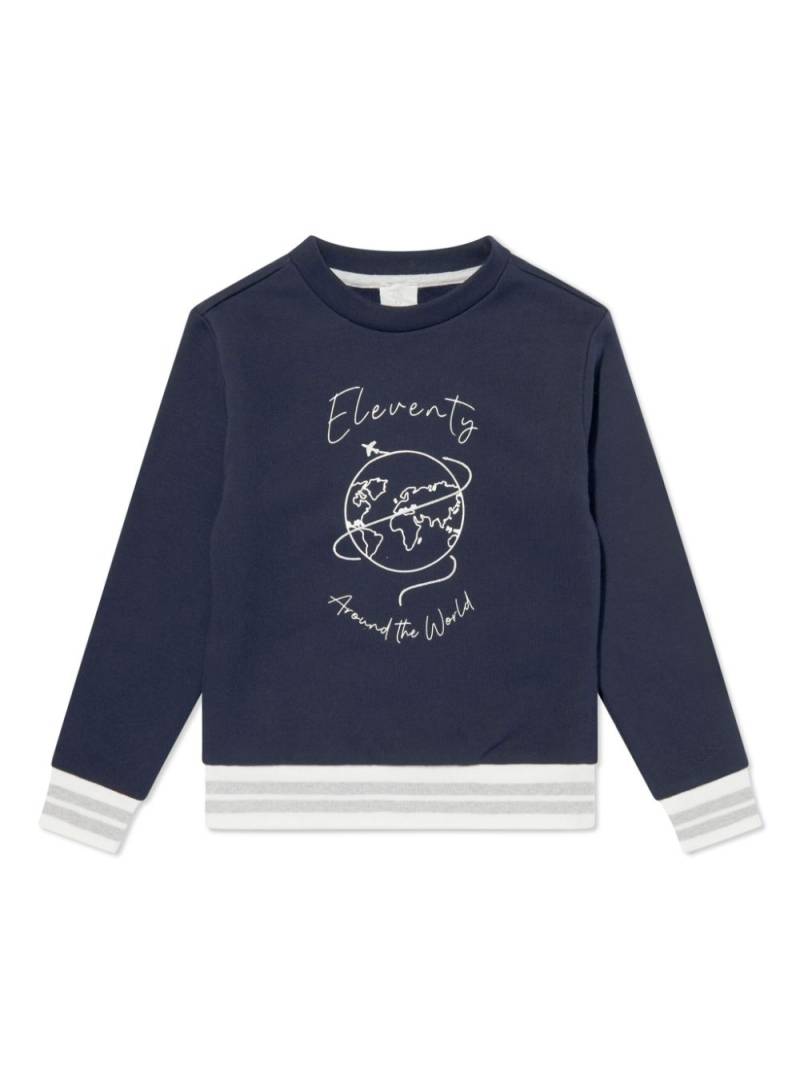 Eleventy Kids logo-print sweater - Blue von Eleventy Kids