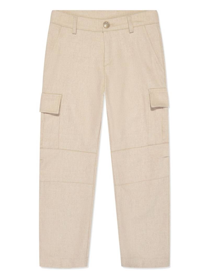 Eleventy Kids mid-rise cargo trousers - Neutrals von Eleventy Kids