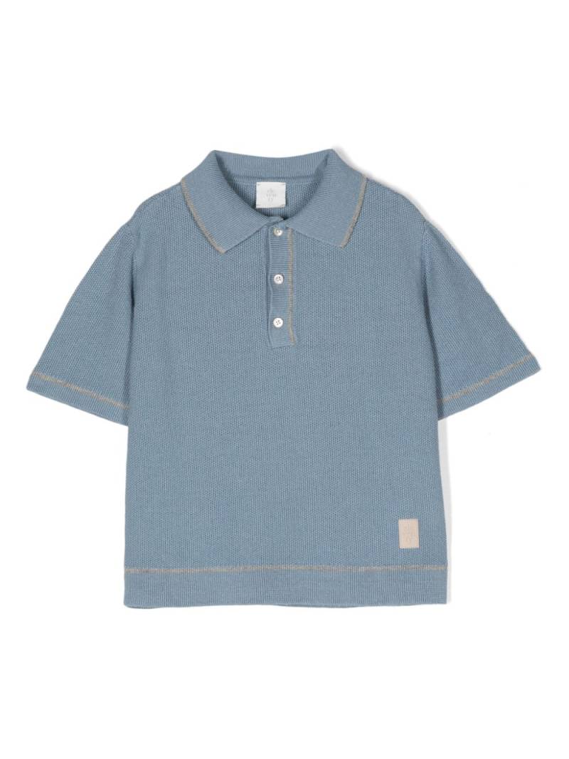 Eleventy Kids purl-knit polo shirt - Blue von Eleventy Kids