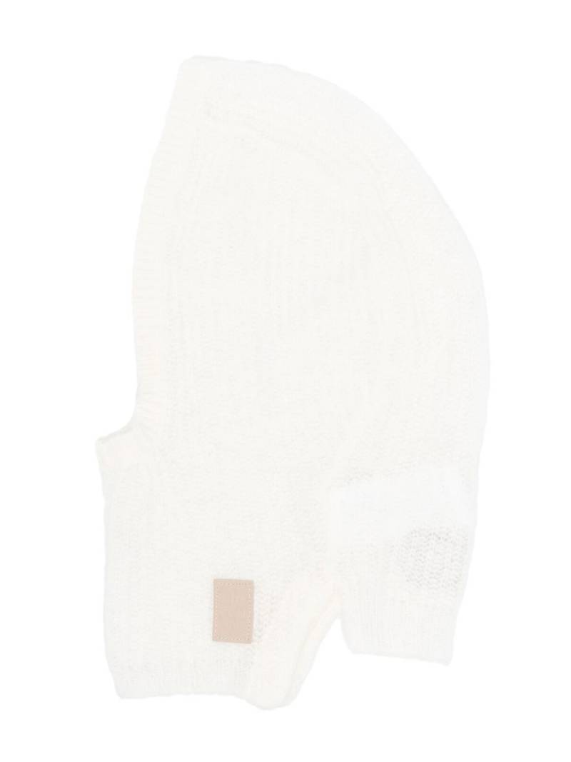 Eleventy Kids ribbed-knit logo-patch beanie - White von Eleventy Kids