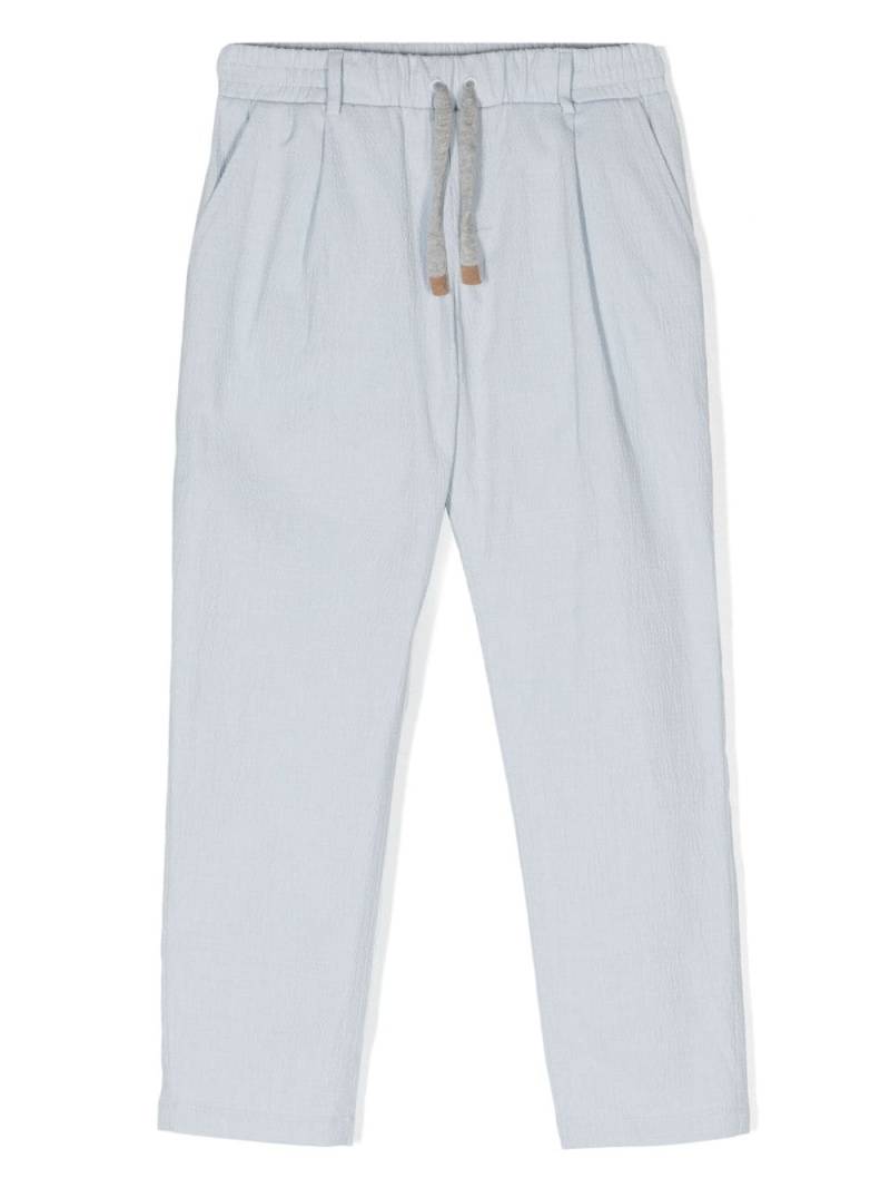 Eleventy Kids seersucker straight trousers - Blue von Eleventy Kids