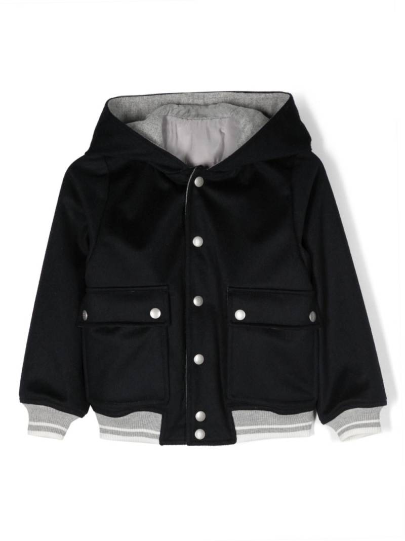 Eleventy Kids striped hooded jacket - Blue von Eleventy Kids