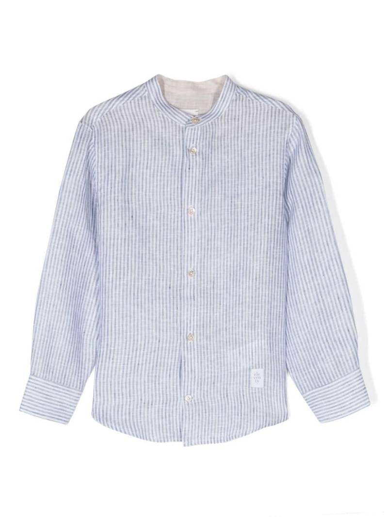 Eleventy Kids striped linen shirt - Blue von Eleventy Kids