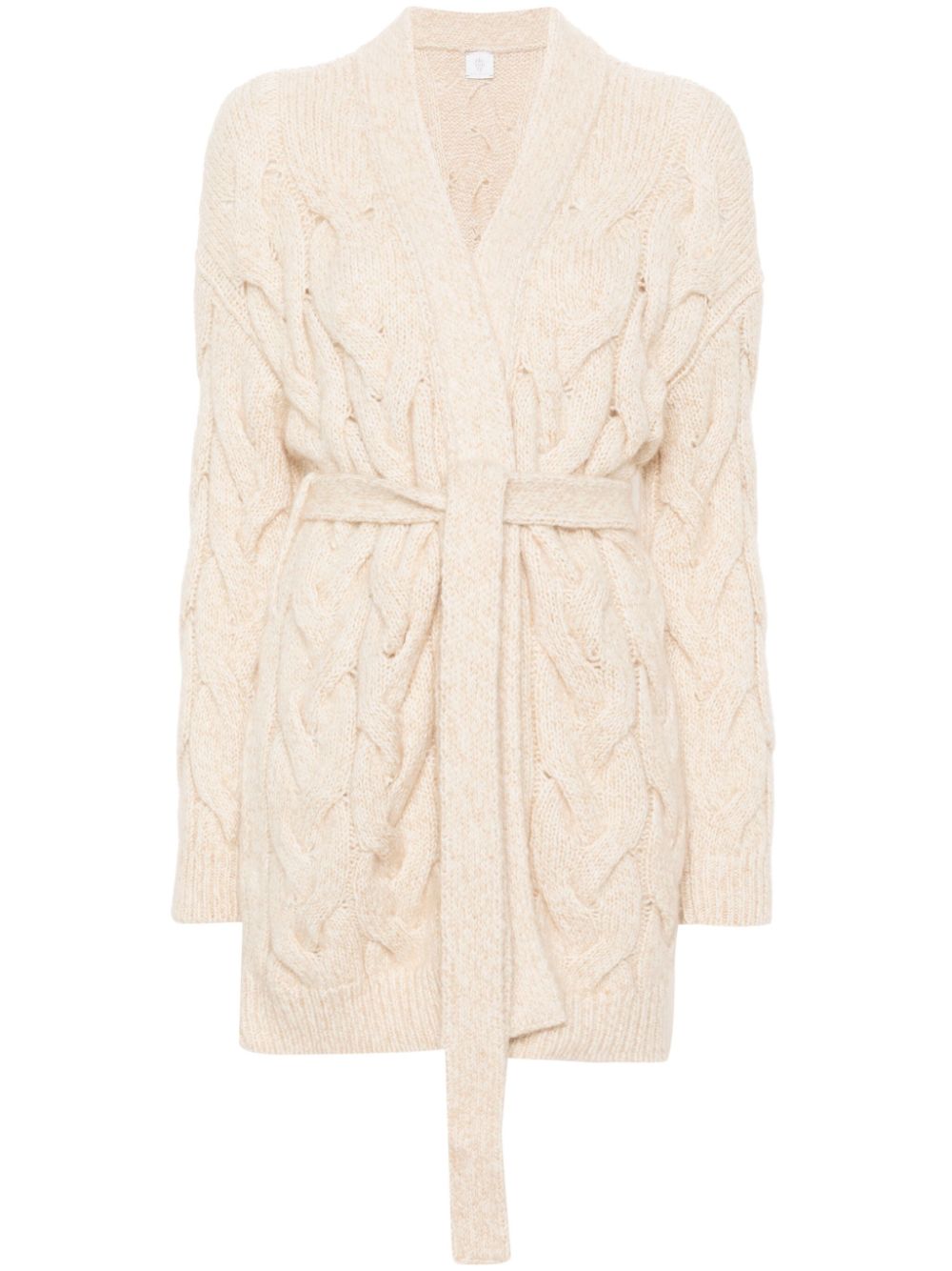 Eleventy cable-knit cardi-coat - Neutrals von Eleventy