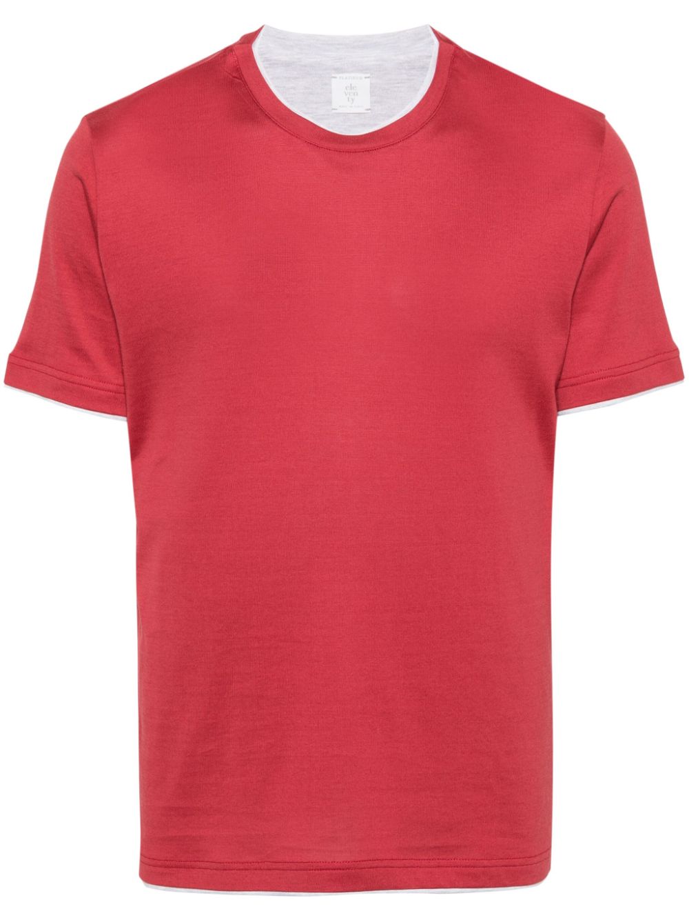 Eleventy contrasting-trim cotton T-shirt - Red von Eleventy