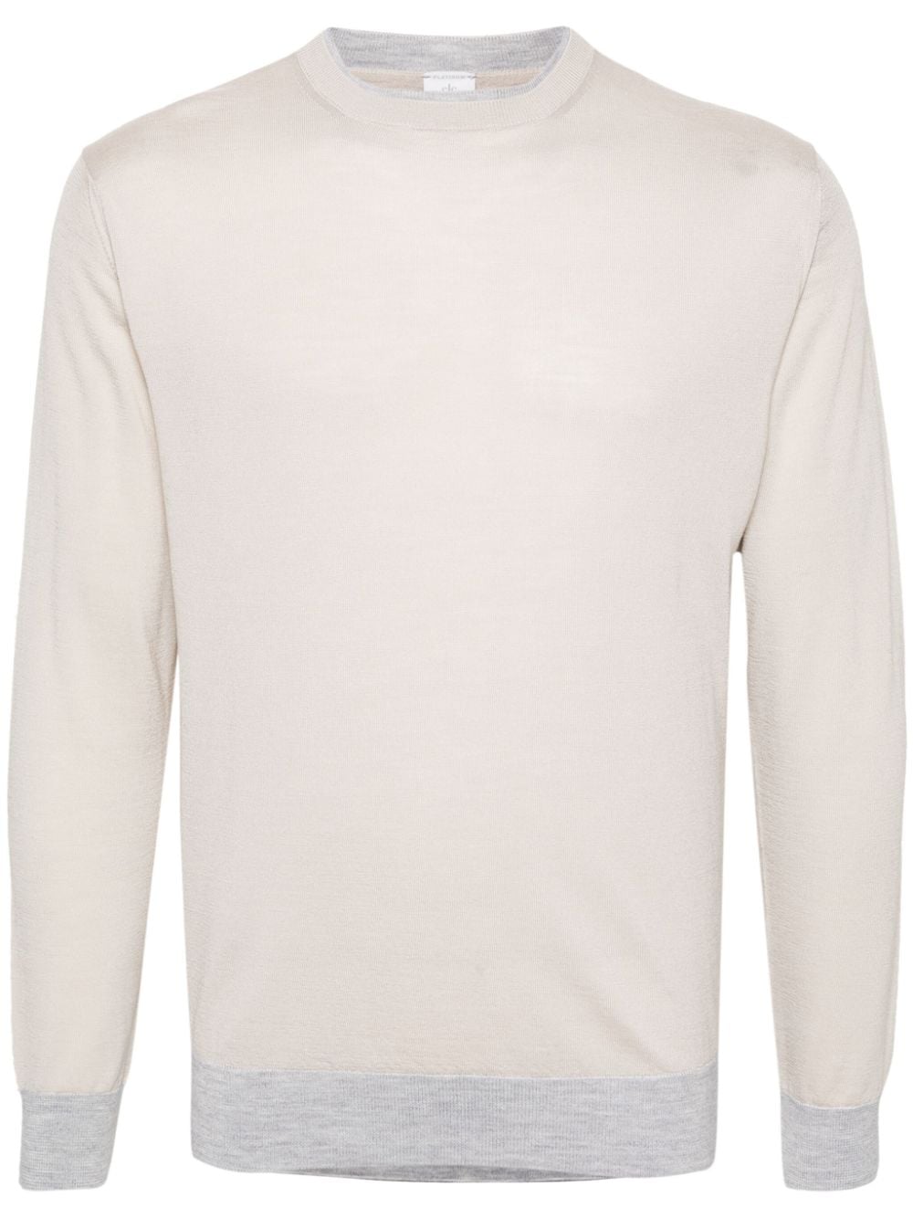 Eleventy contrasting-trim fine-knit jumper - Neutrals von Eleventy