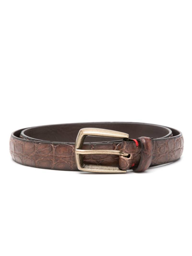 Eleventy crocodile-embossed belt - Brown von Eleventy