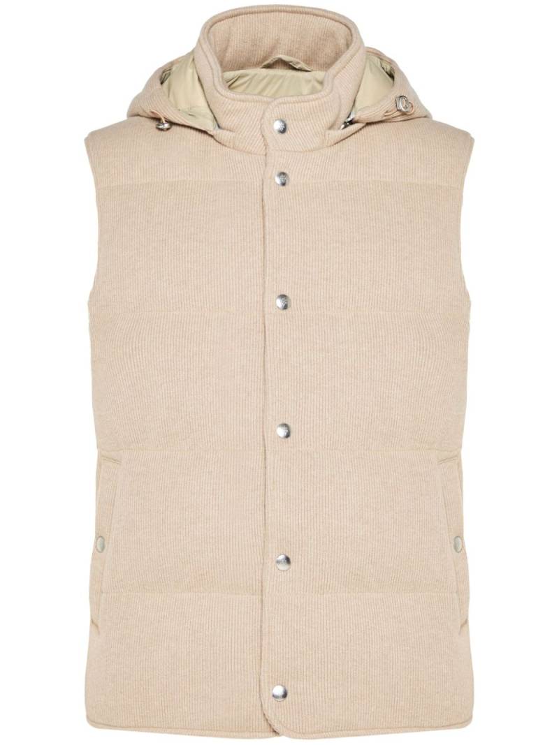 Eleventy detachable hood gilet - Neutrals von Eleventy