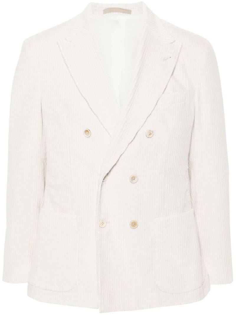 Eleventy double-breasted corduroy blazer - Neutrals von Eleventy