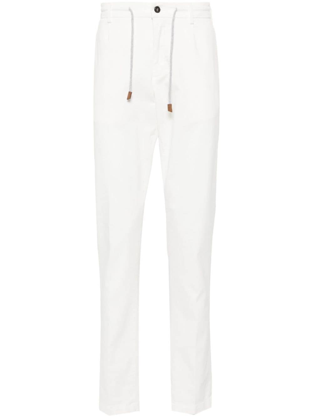 Eleventy drawstring-waist straight-leg trousers - White von Eleventy