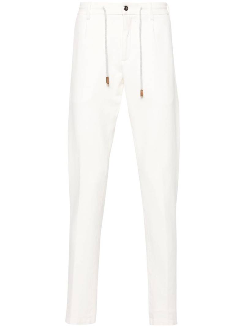 Eleventy drawstring-waist tapered trousers - White von Eleventy