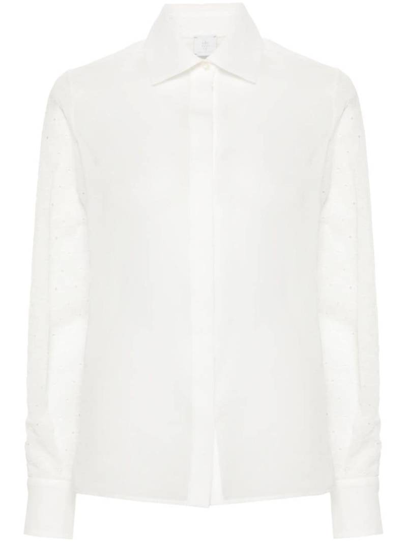 Eleventy embroidered semi-sheer shirt - White von Eleventy