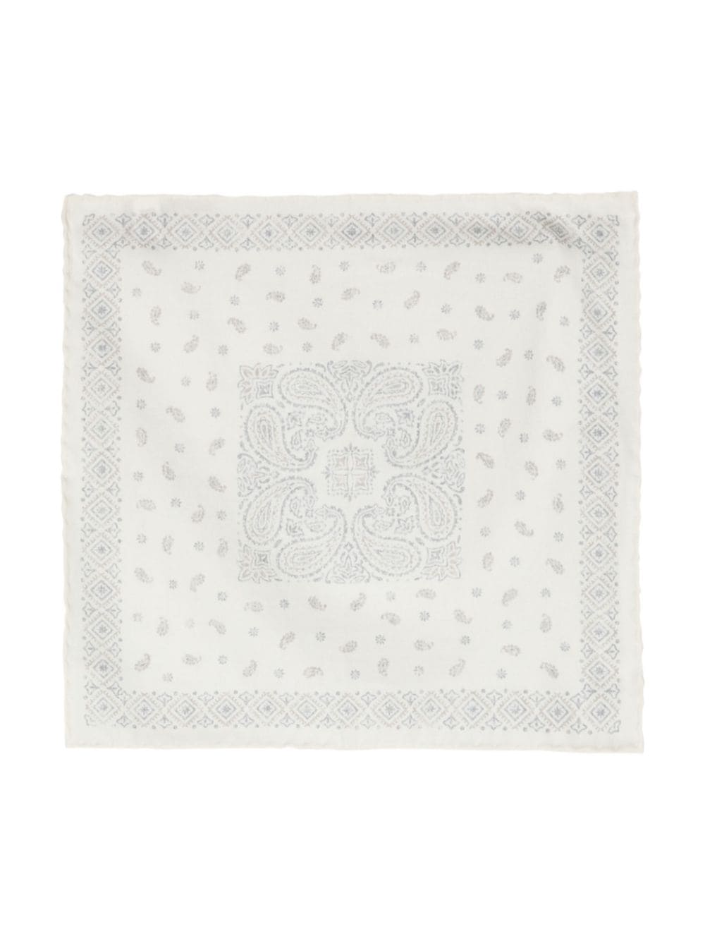 Eleventy faded paisley-print handkerchief - White von Eleventy