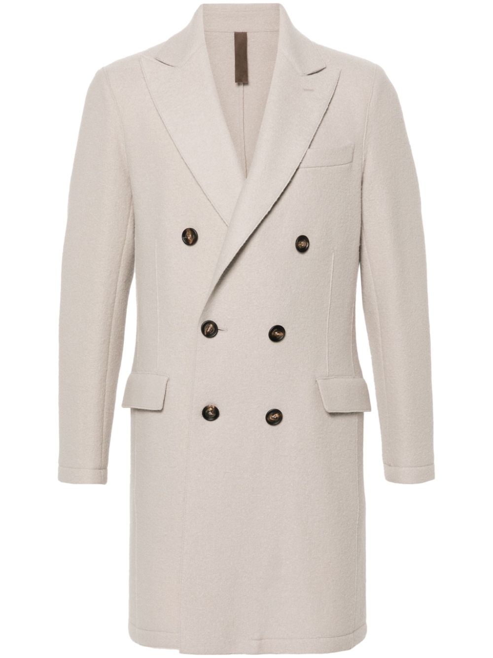 Eleventy felted double-breasted coat - Neutrals von Eleventy