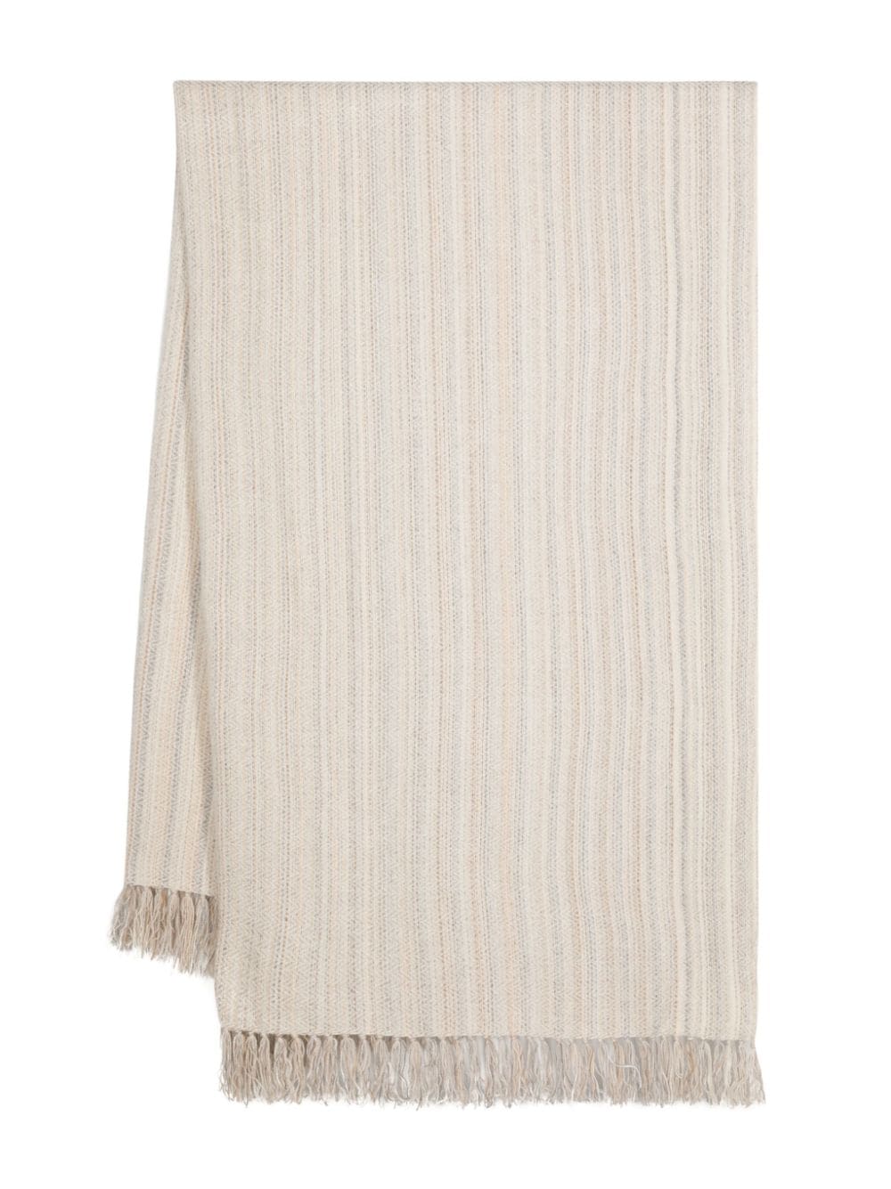 Eleventy frayed cashmere-silk throw - Neutrals von Eleventy