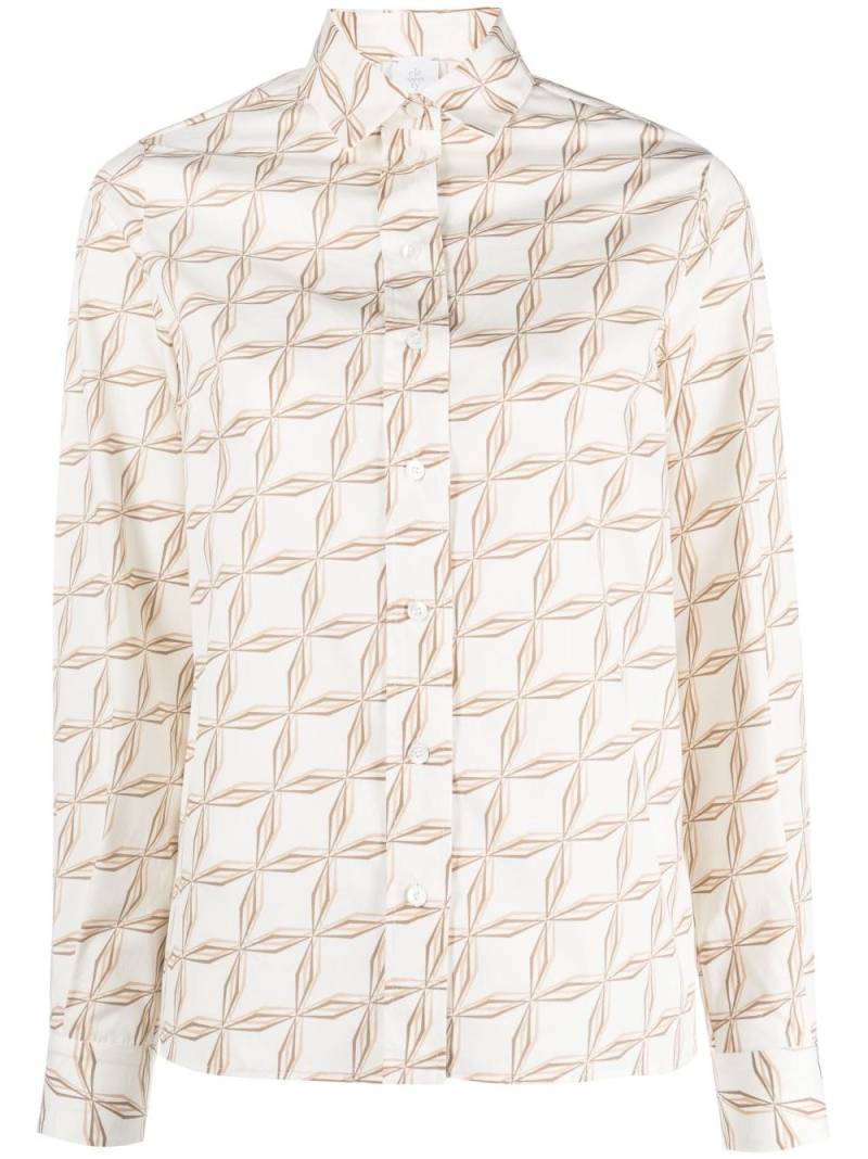 Eleventy geometric-print cotton shirt - White von Eleventy