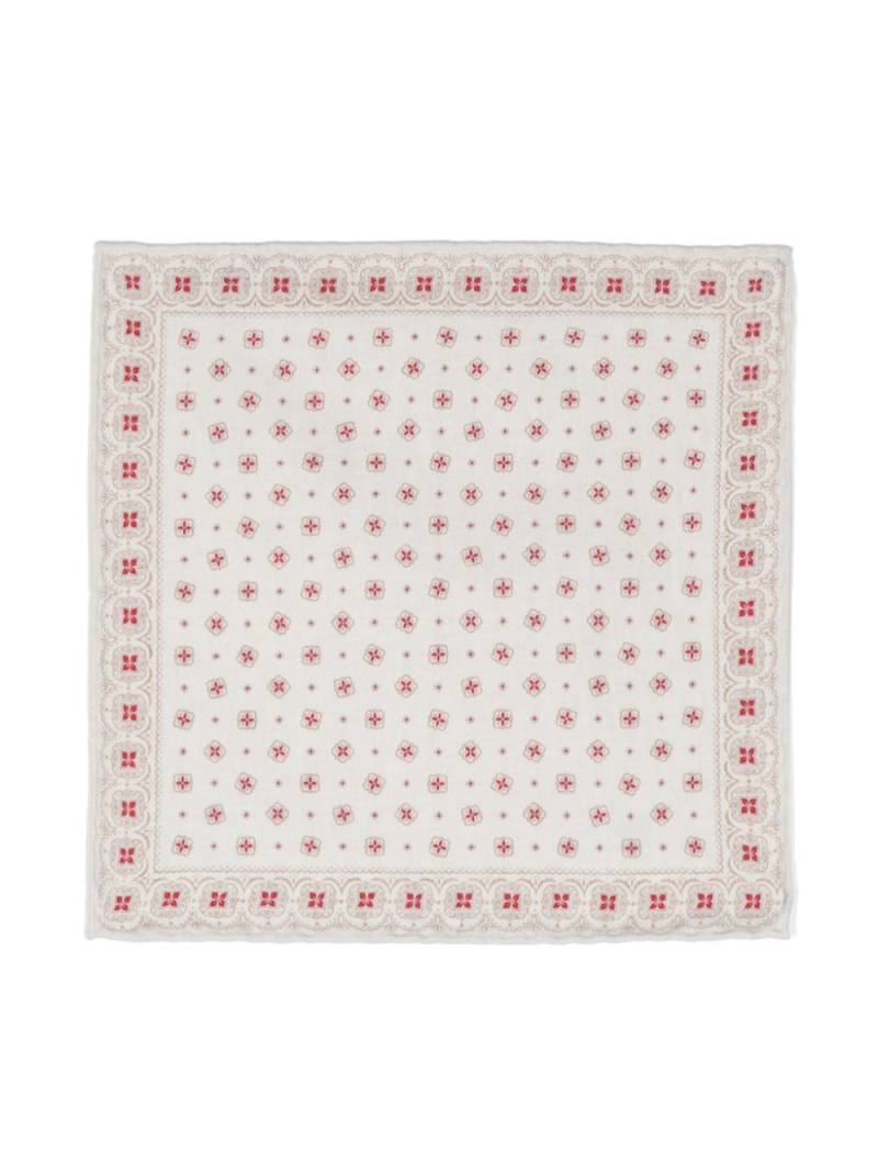 Eleventy graphic-print handkerchief - White von Eleventy