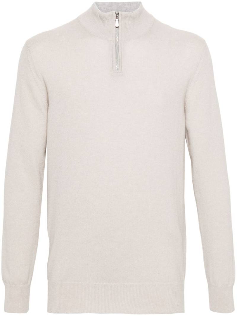 Eleventy half-zip cashmere jumper - Neutrals von Eleventy