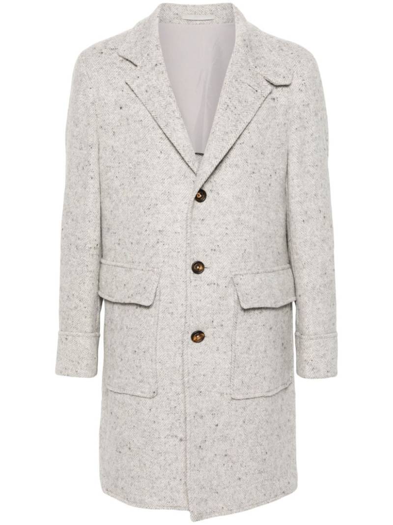 Eleventy herringbone-pattern wool coat - Neutrals von Eleventy